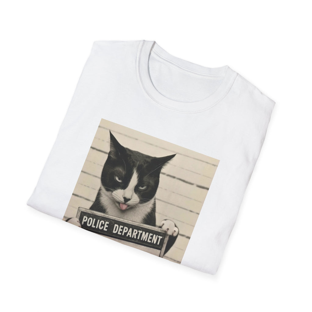 Mugshot Cat T-Shirt — 'Murder Mittens' Vintage Police Poster Tee