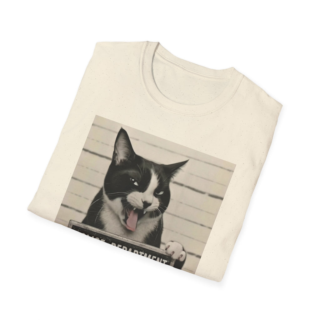 Creepy Cat Mugshot T-Shirt — Funny Halloween Cat Shirt