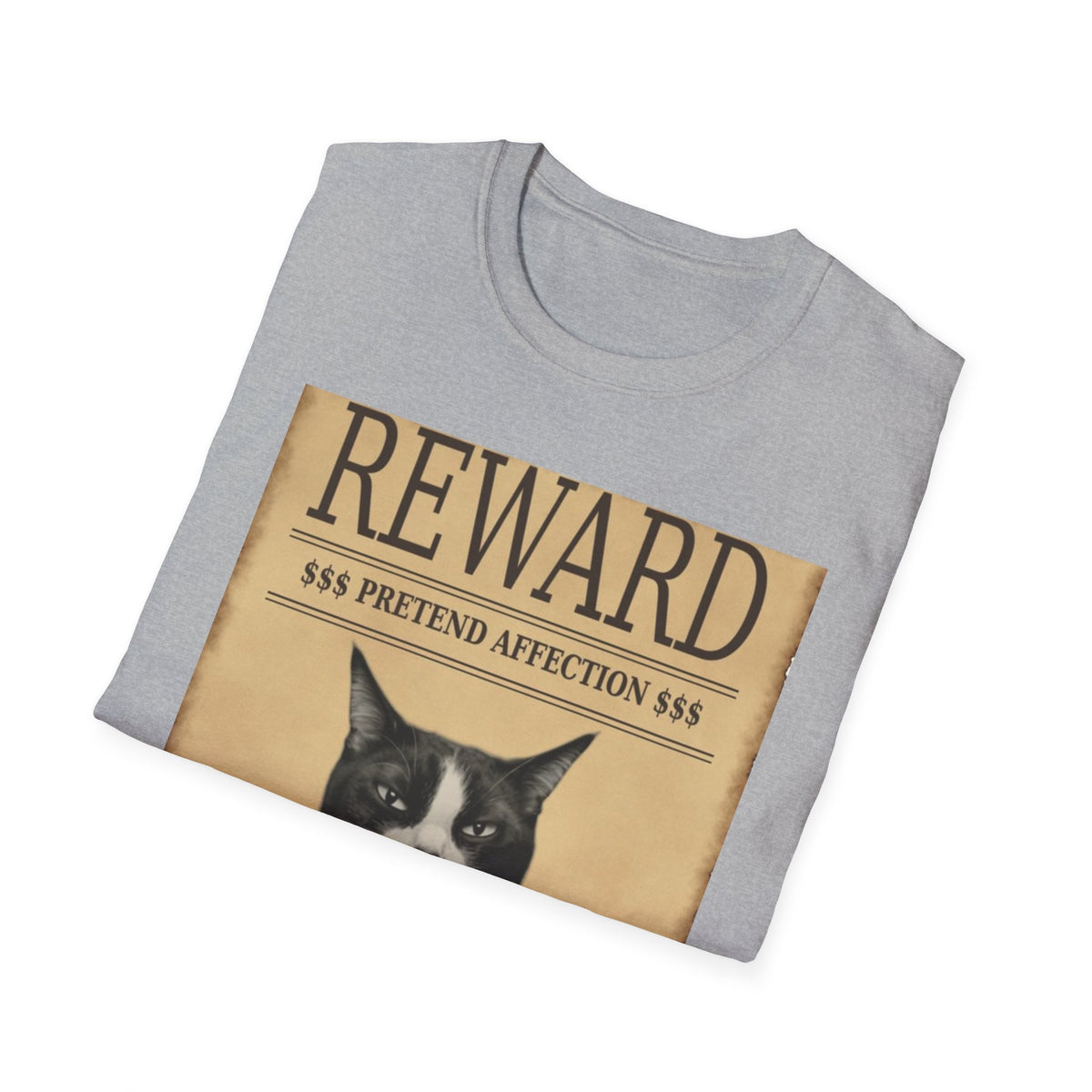 Reward for Treats Cat T-Shirt — Vintage Wanted Poster Cat Tee