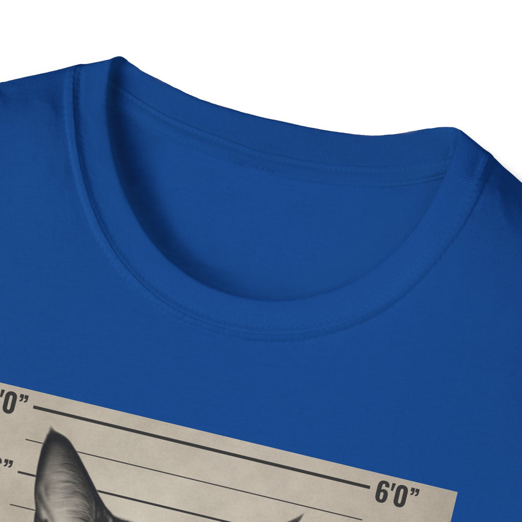 Cat Mugshot T-Shirt — “Your Cat Hates You” Funny Cat Lover Tee