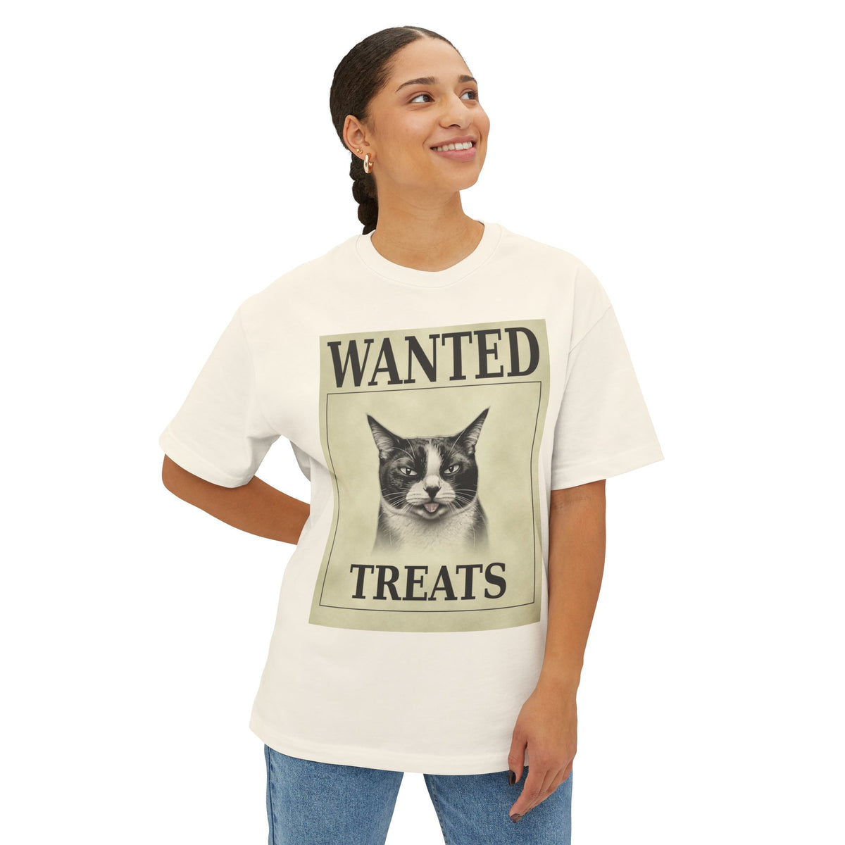 Wanted Treats Cat Tee — Vintage 'WANTED TREATS' Graphic T-Shirt