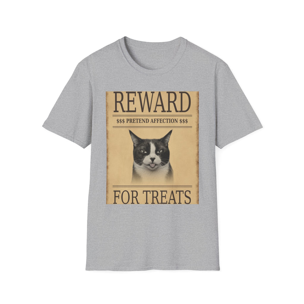 Reward for Treats Cat T-Shirt — Vintage Wanted Poster Cat Tee