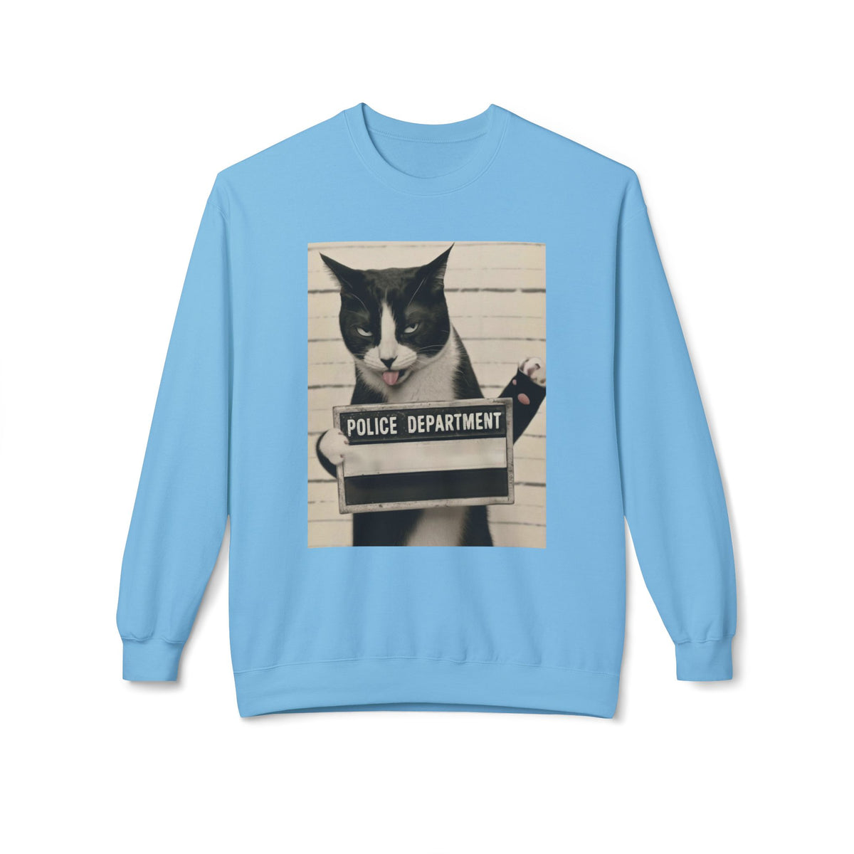 Mugshot Cat Sweatshirt - Vintage Police Department Kitty Crewneck