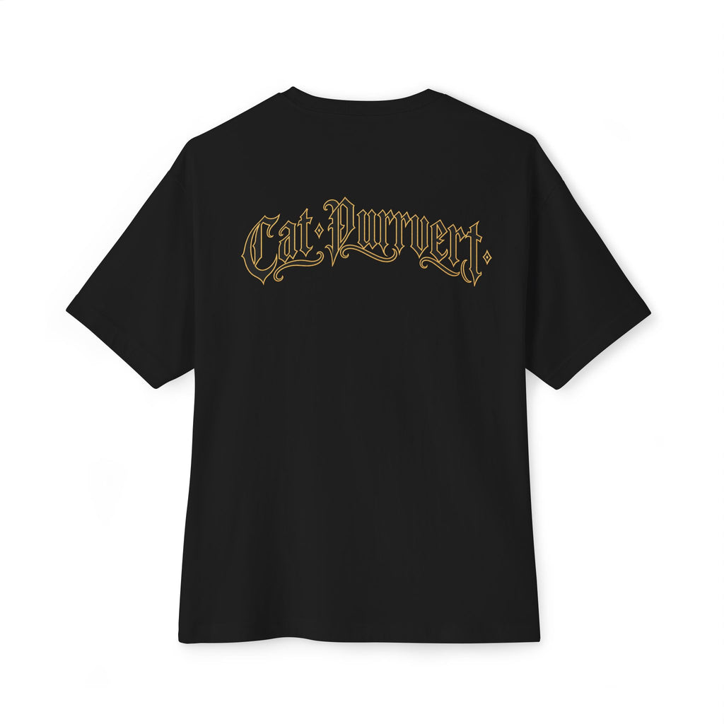 Cat Wave Tee — Retro Samurai Cat Graphic Boxy T‑Shirt
