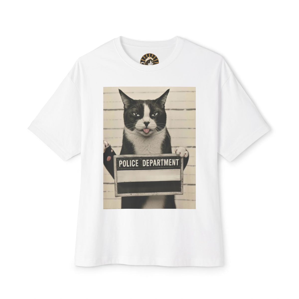 Mugshot Cat Tee — Vintage “Police Department” Cat Photo T-Shirt