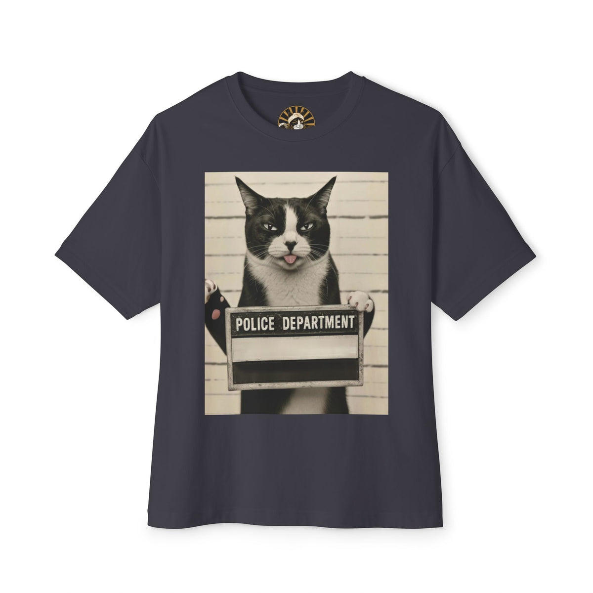 Mugshot Cat Tee — Vintage “Police Department” Cat Photo T-Shirt
