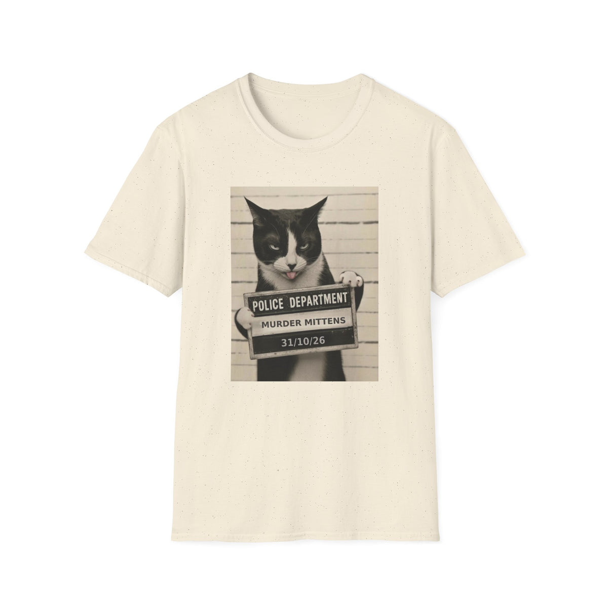 Mugshot Cat T-Shirt — 'Murder Mittens' Vintage Police Poster Tee