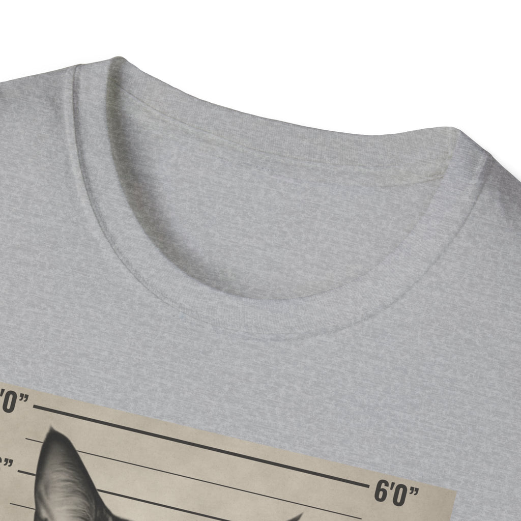 Cat Mugshot T-Shirt — “Your Cat Hates You” Funny Cat Lover Tee
