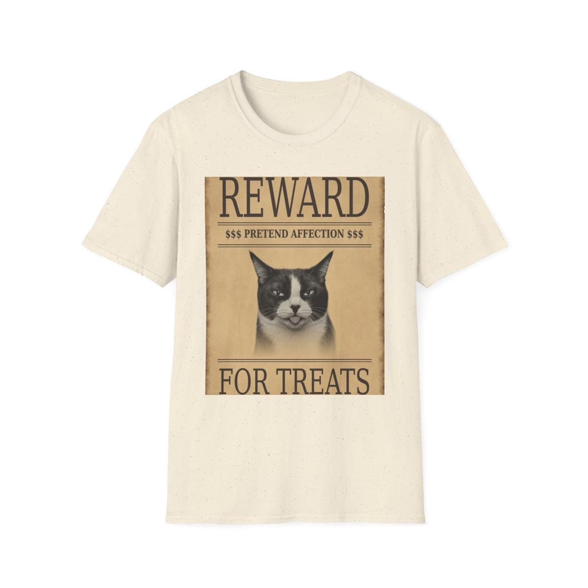 Reward for Treats Cat T-Shirt — Vintage Wanted Poster Cat Tee