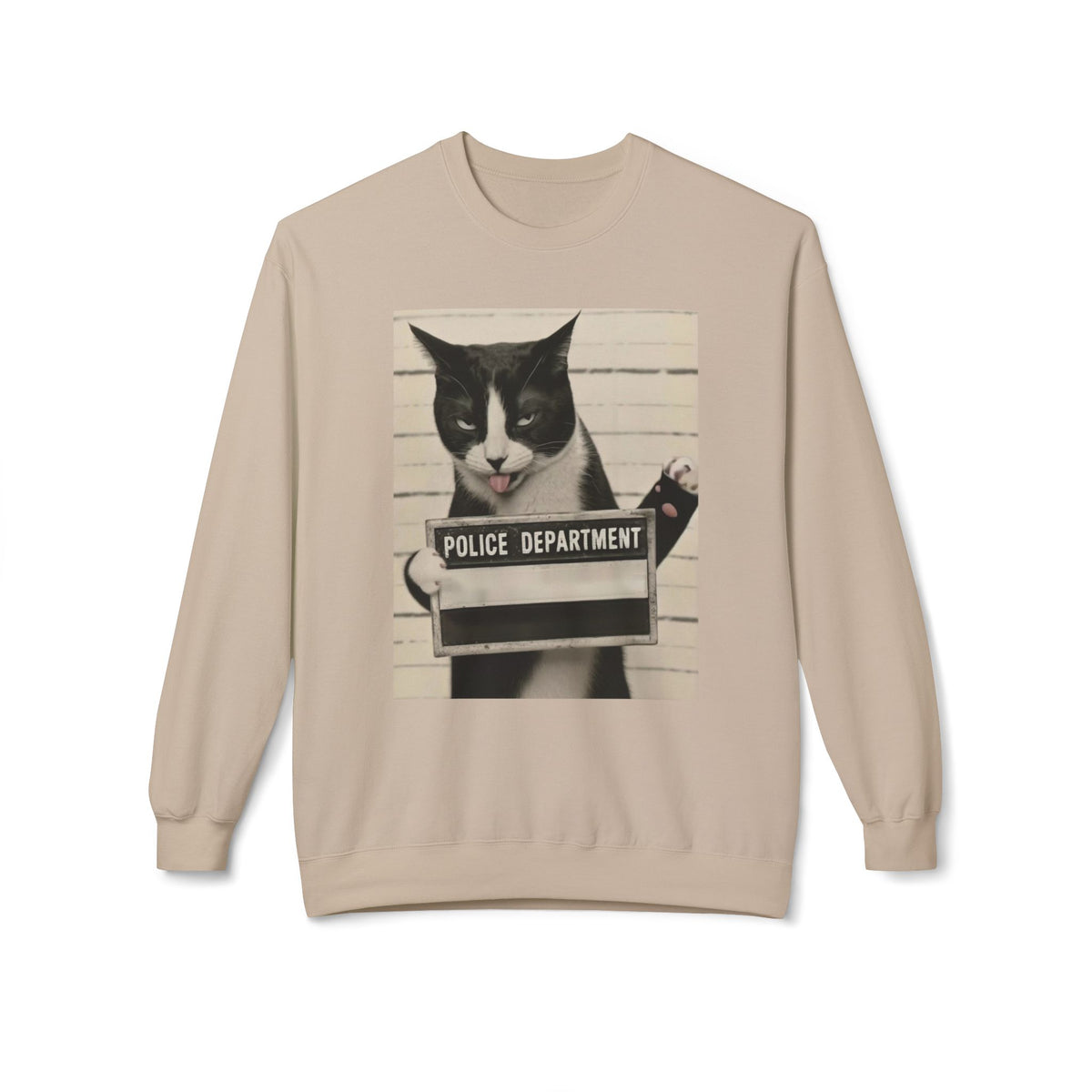 Mugshot Cat Sweatshirt - Vintage Police Department Kitty Crewneck
